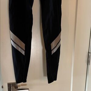 ALO Yoga Kids Black Leggings with Silver Accents